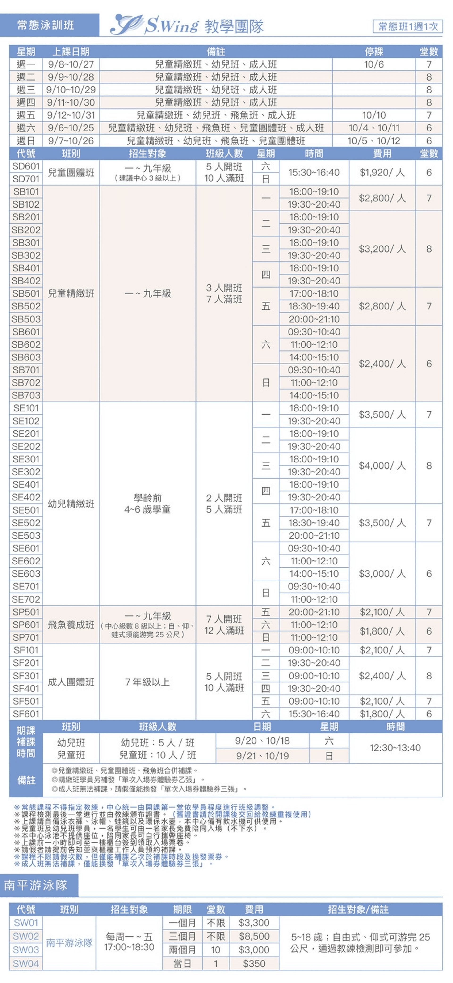 游泳課程