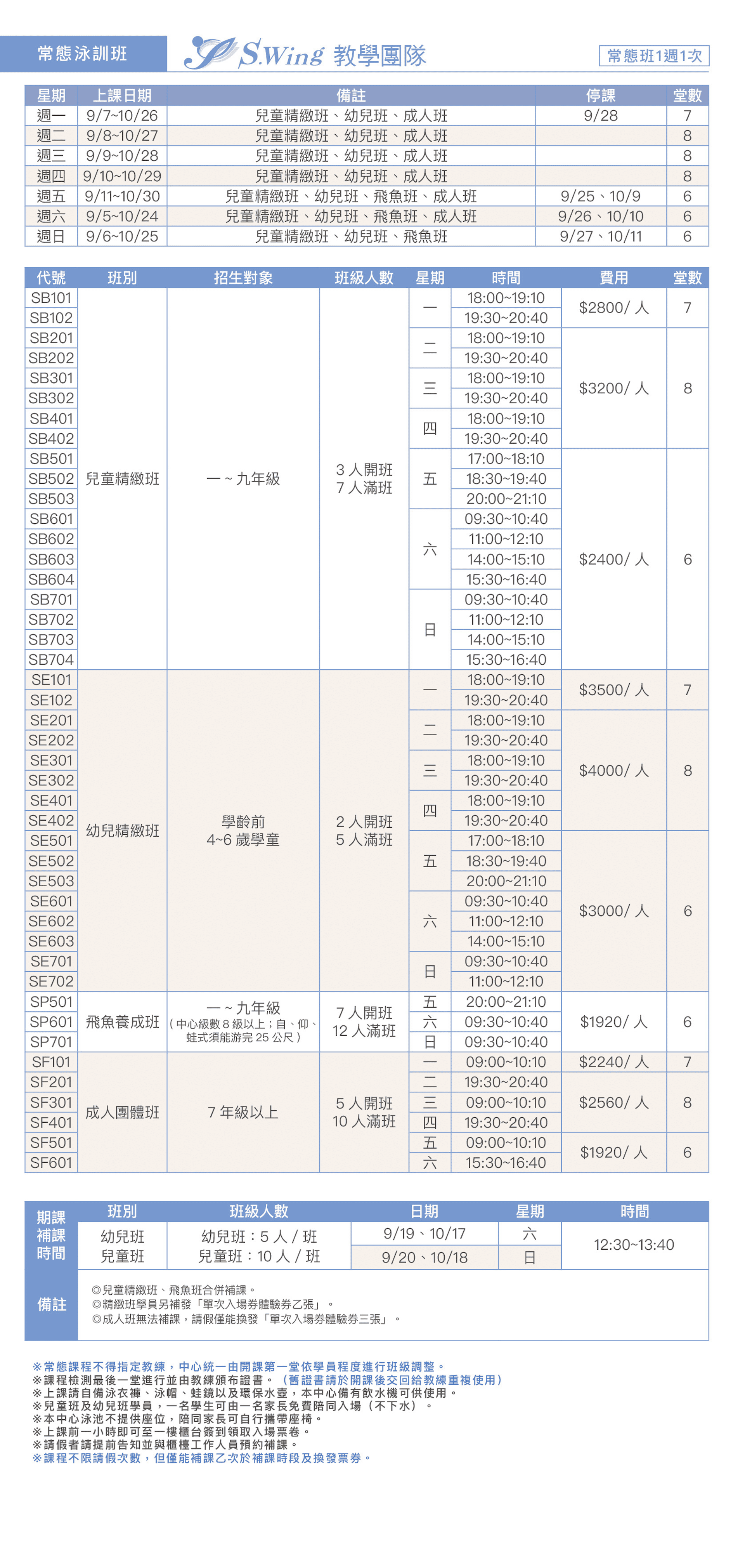 游泳課程